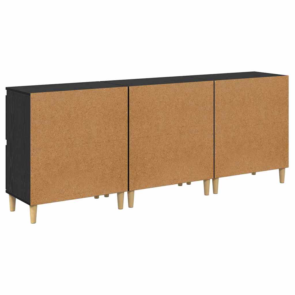 Sideboards 3 stk. Sort eg 60 x 35 x 70 cm Konstrueret træ