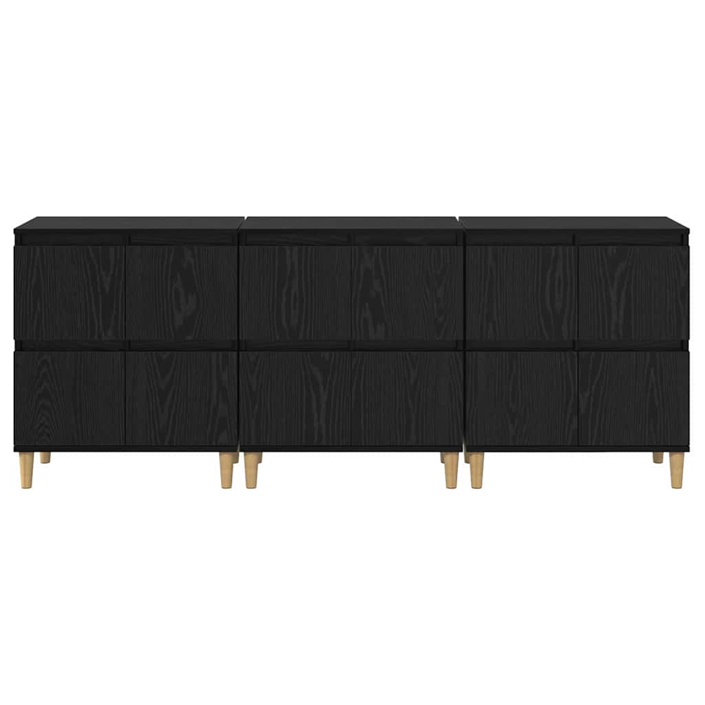 Sideboards 3 stk. Sort eg 60 x 35 x 70 cm Konstrueret træ