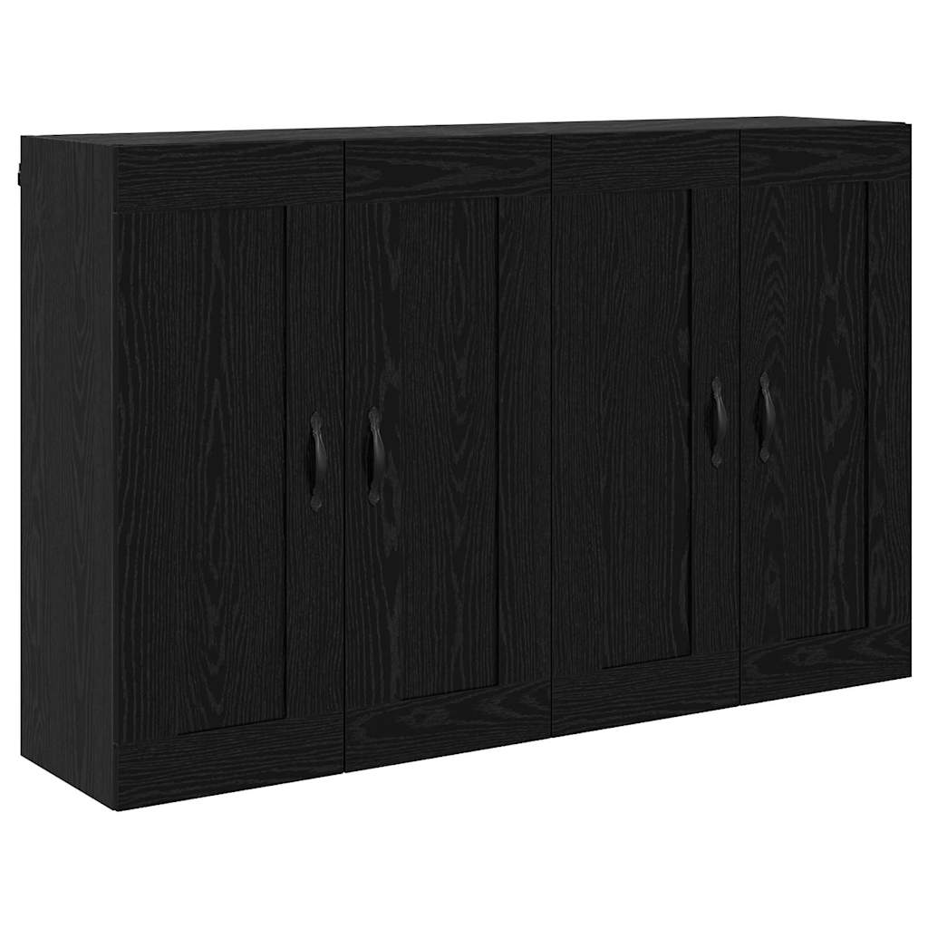 Væghængt skab 2 stk. Sort eg 69,5 x 34 x 90 cm Konstrueret træ