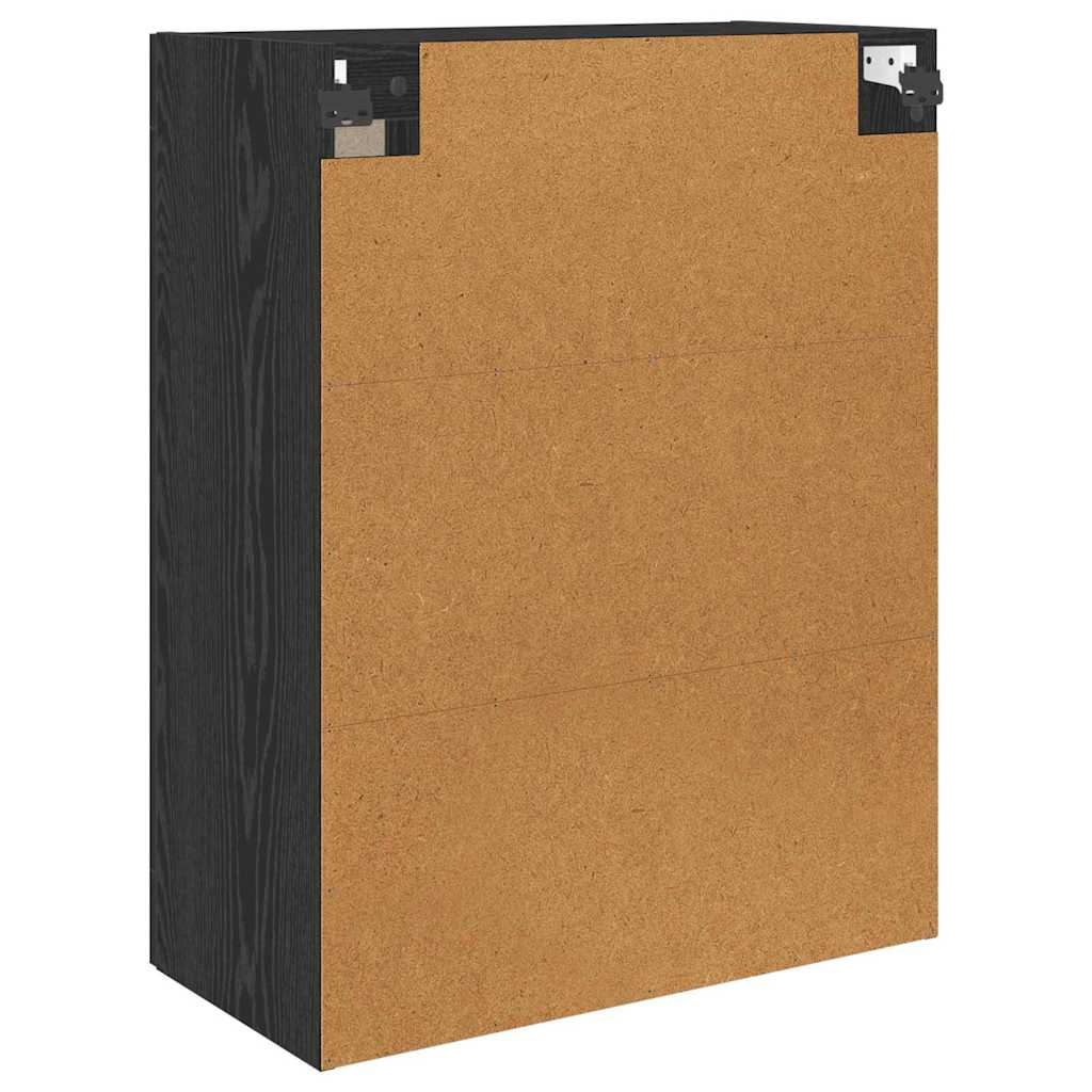 Væghængt skab 2 stk. Sort eg 69,5 x 34 x 90 cm Konstrueret træ