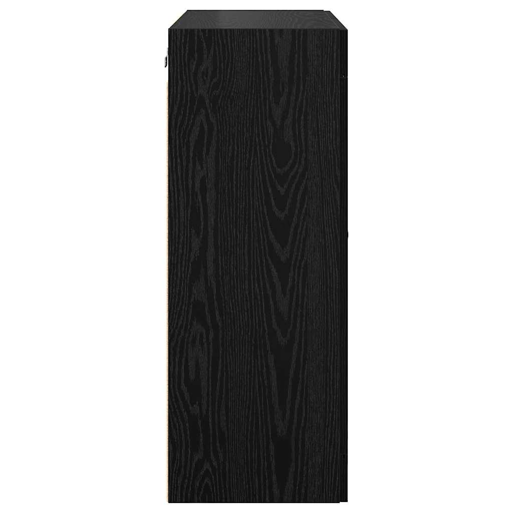 Væghængt skab 2 stk. Sort eg 69,5 x 34 x 90 cm Konstrueret træ