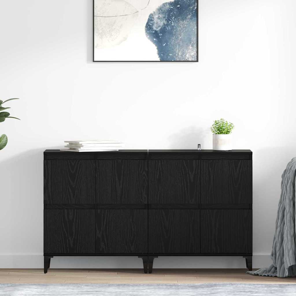 Sideboards 2 stk. Sort eg 60 x 35 x 70 cm Konstrueret træ