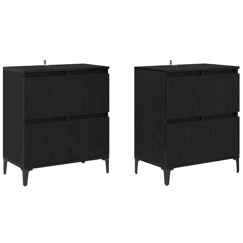 Sideboards 2 stk. Sort eg 60 x 35 x 70 cm Konstrueret træ