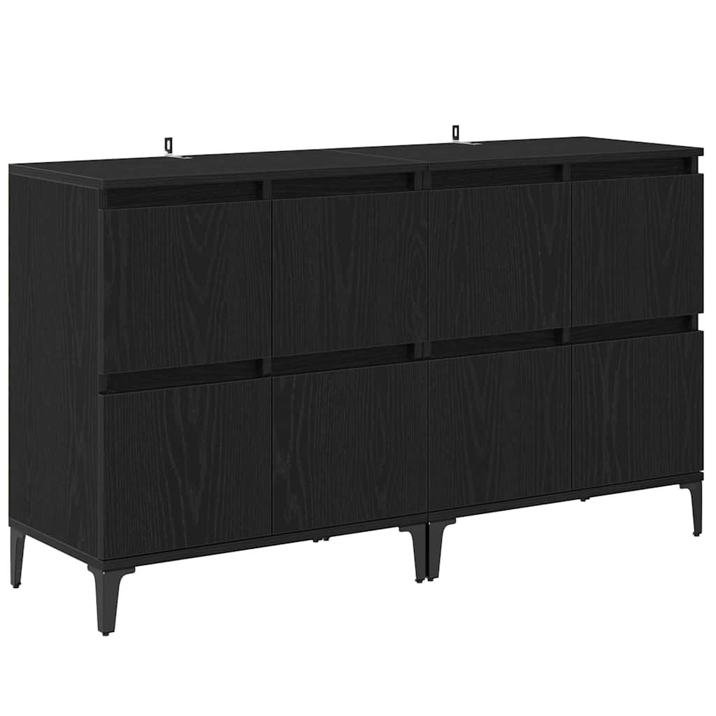 Sideboards 2 stk. Sort eg 60 x 35 x 70 cm Konstrueret træ