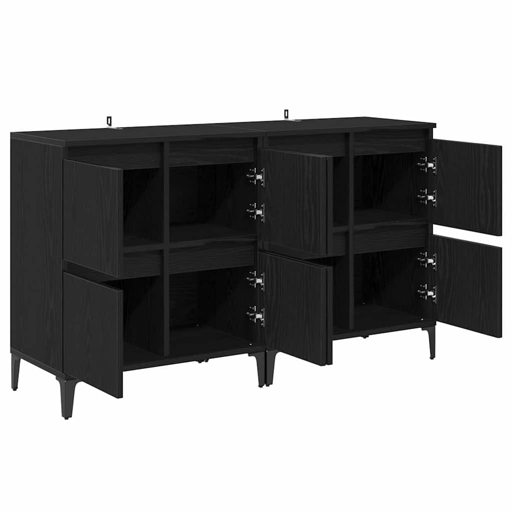 Sideboards 2 stk. Sort eg 60 x 35 x 70 cm Konstrueret træ