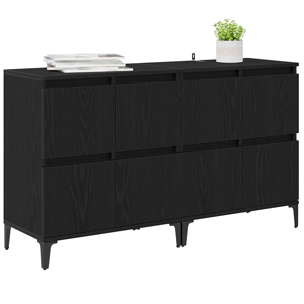 Sideboards 2 stk. Sort eg 60 x 35 x 70 cm Konstrueret træ
