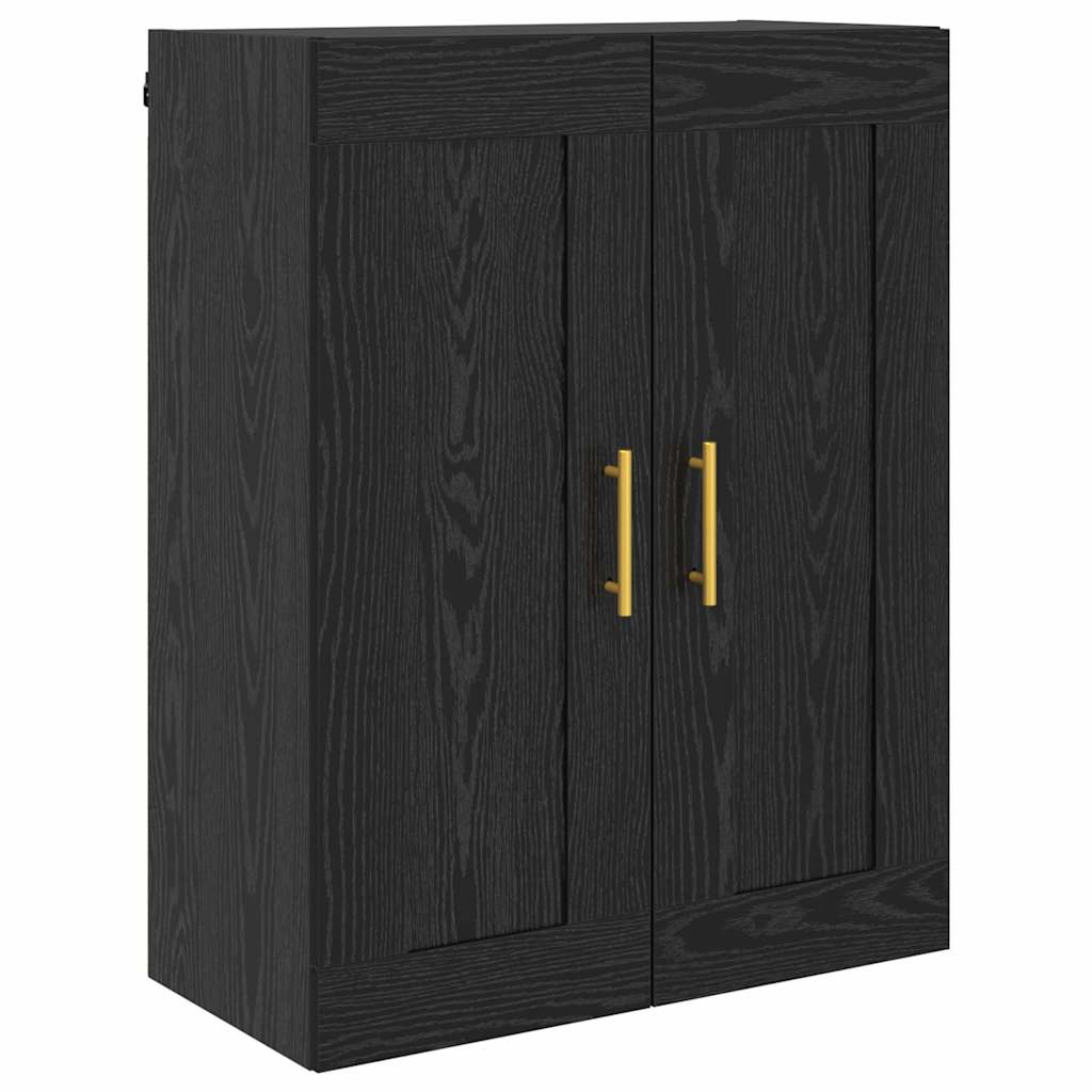 Væghængt skab 2 stk. Sort eg 69,5 x 34 x 90 cm Konstrueret træ