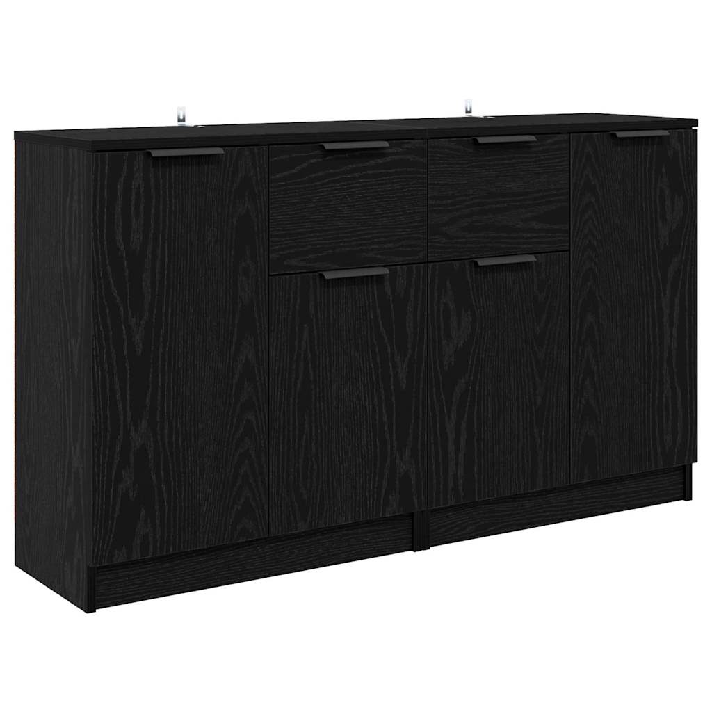 Sideboards 2 stk. Sort eg 60 x 30 x 70 cm Konstrueret træ