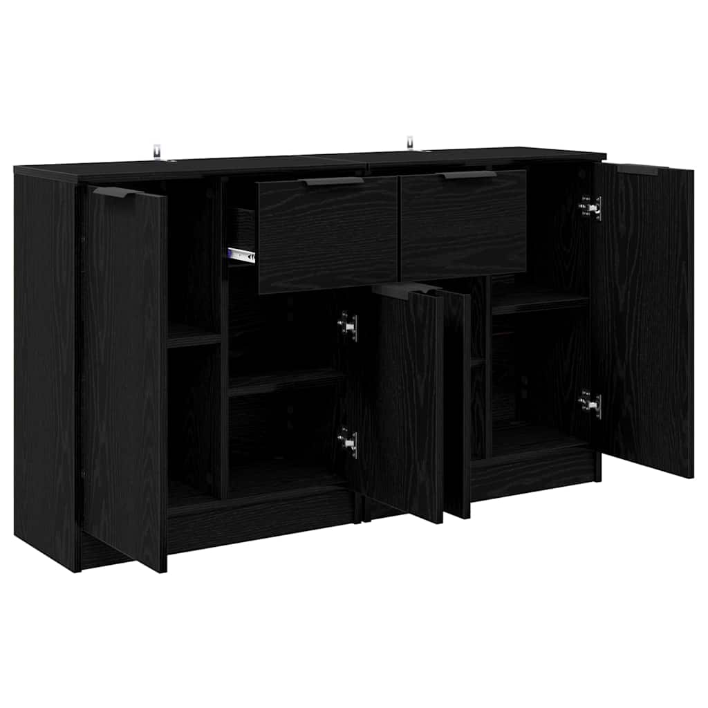Sideboards 2 stk. Sort eg 60 x 30 x 70 cm Konstrueret træ