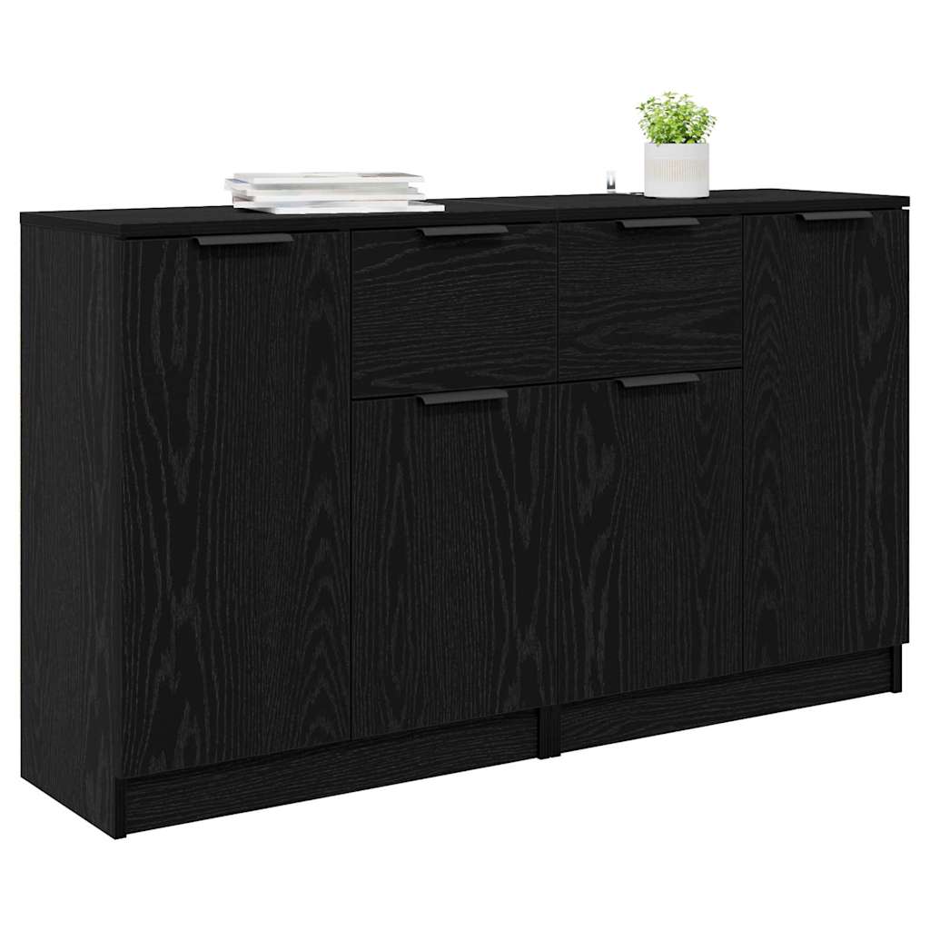 Sideboards 2 stk. Sort eg 60 x 30 x 70 cm Konstrueret træ