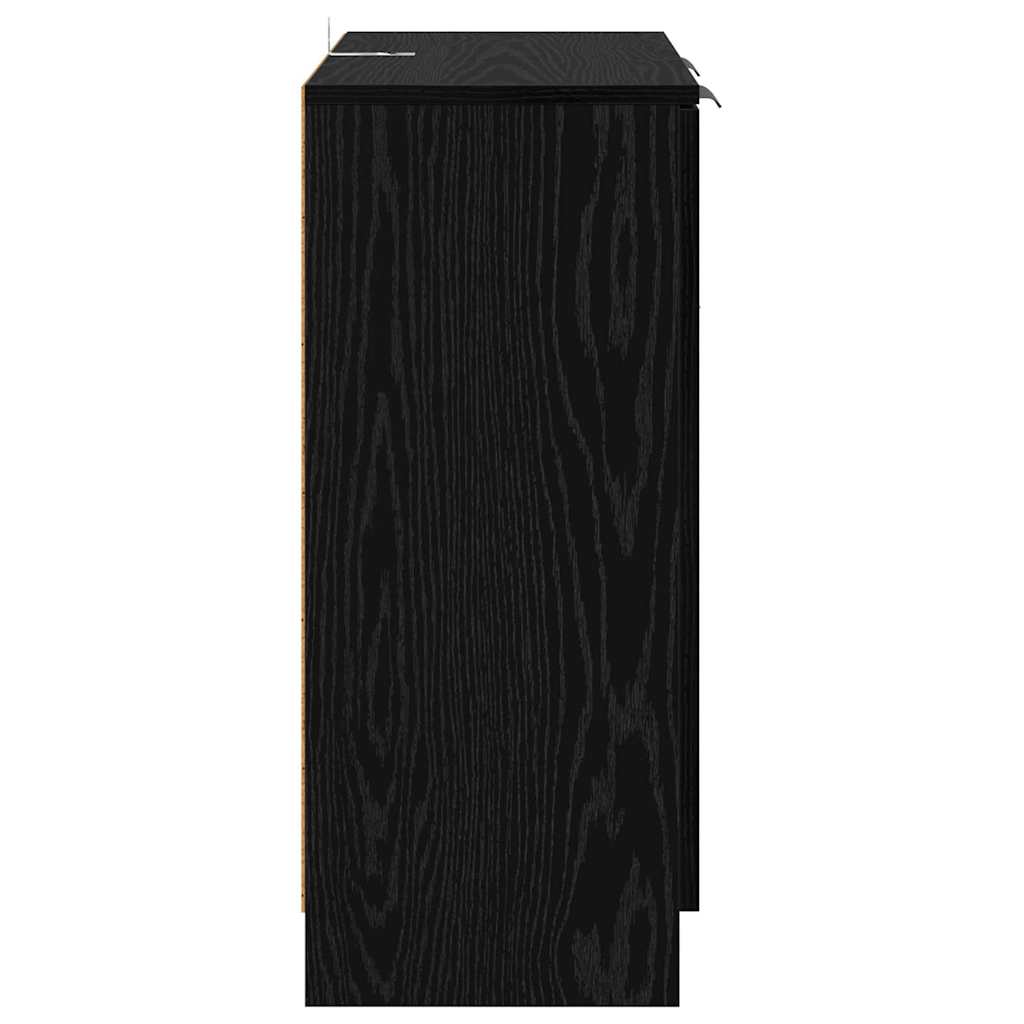 Sideboards 2 stk. Sort eg 60 x 30 x 70 cm Konstrueret træ