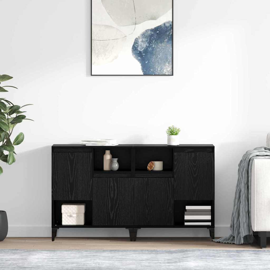 Sideboards 2 stk. Sort eg 60 x 35 x 70 cm Konstrueret træ