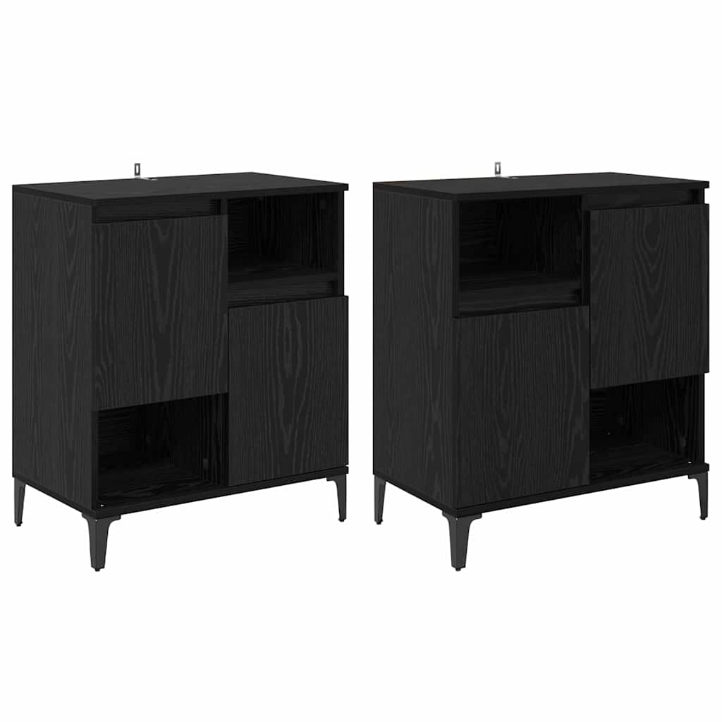 Sideboards 2 stk. Sort eg 60 x 35 x 70 cm Konstrueret træ