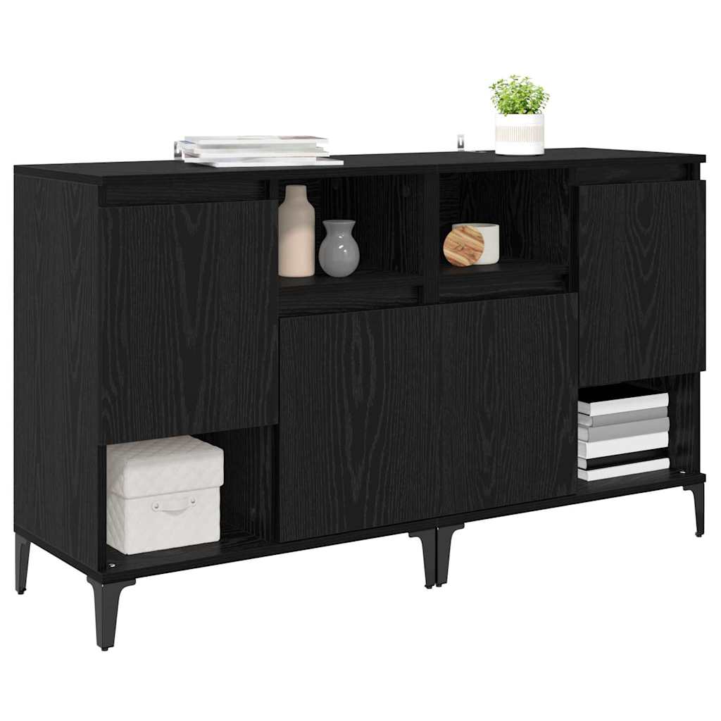 Sideboards 2 stk. Sort eg 60 x 35 x 70 cm Konstrueret træ