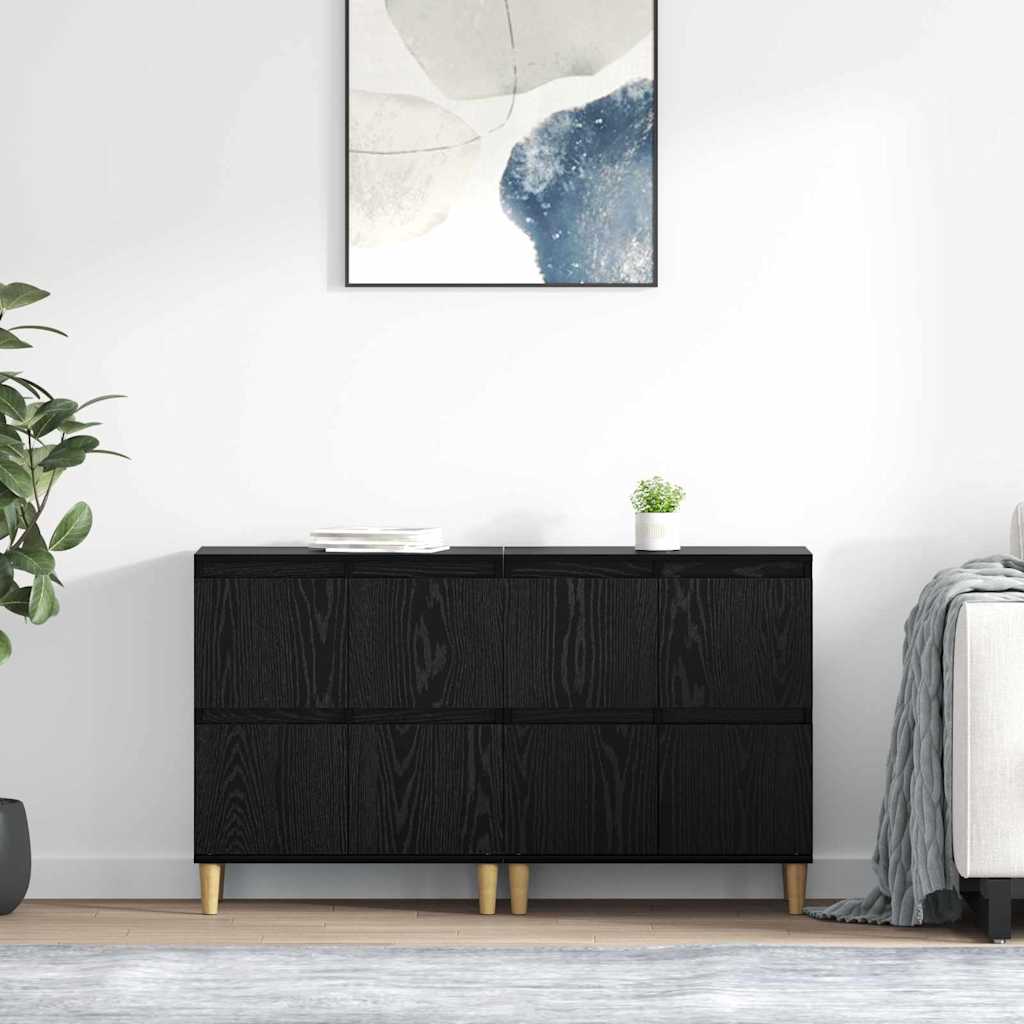 Sideboards 2 stk. Sort eg 60 x 35 x 70 cm Konstrueret træ