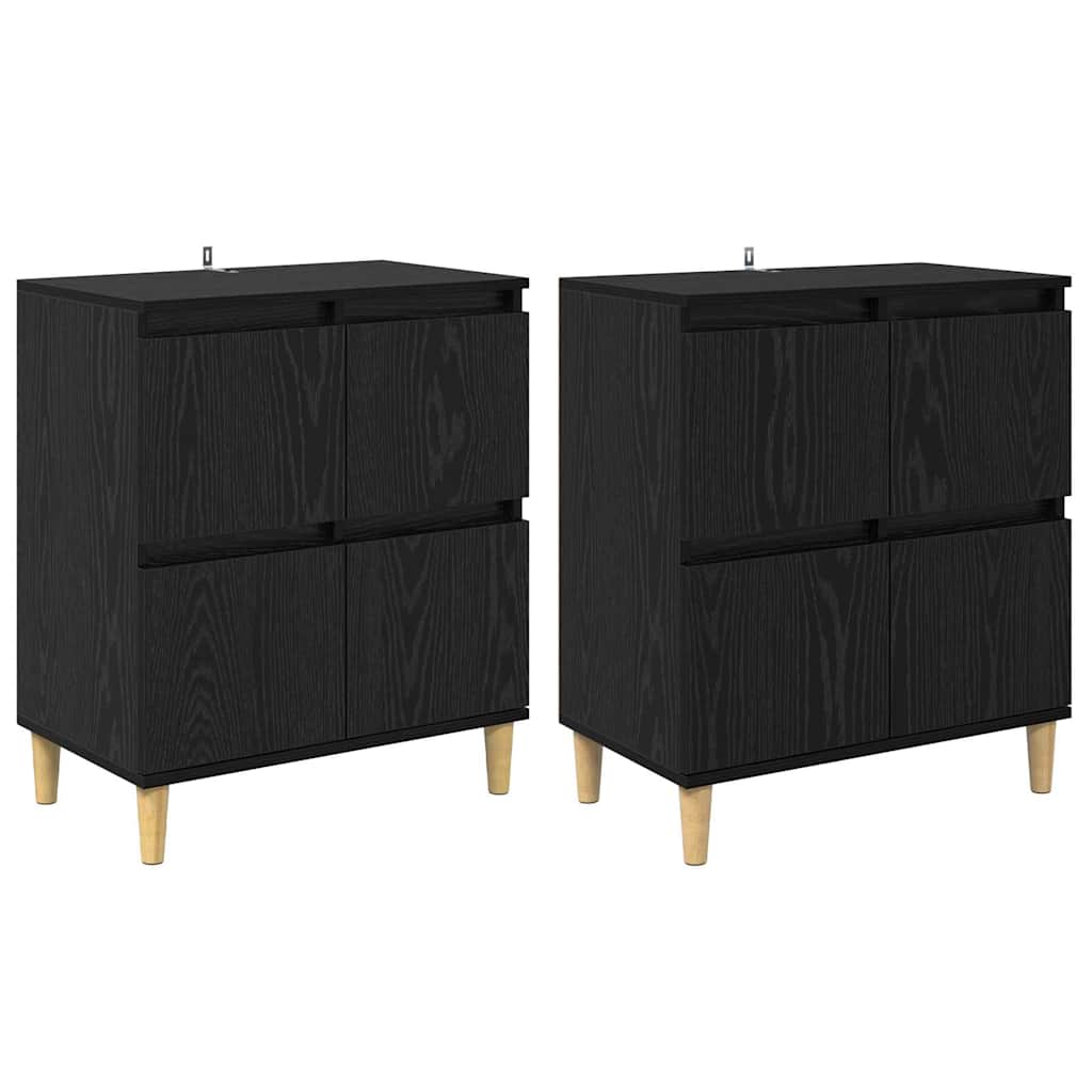 Sideboards 2 stk. Sort eg 60 x 35 x 70 cm Konstrueret træ