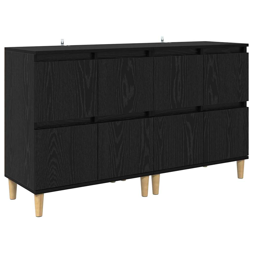 Sideboards 2 stk. Sort eg 60 x 35 x 70 cm Konstrueret træ