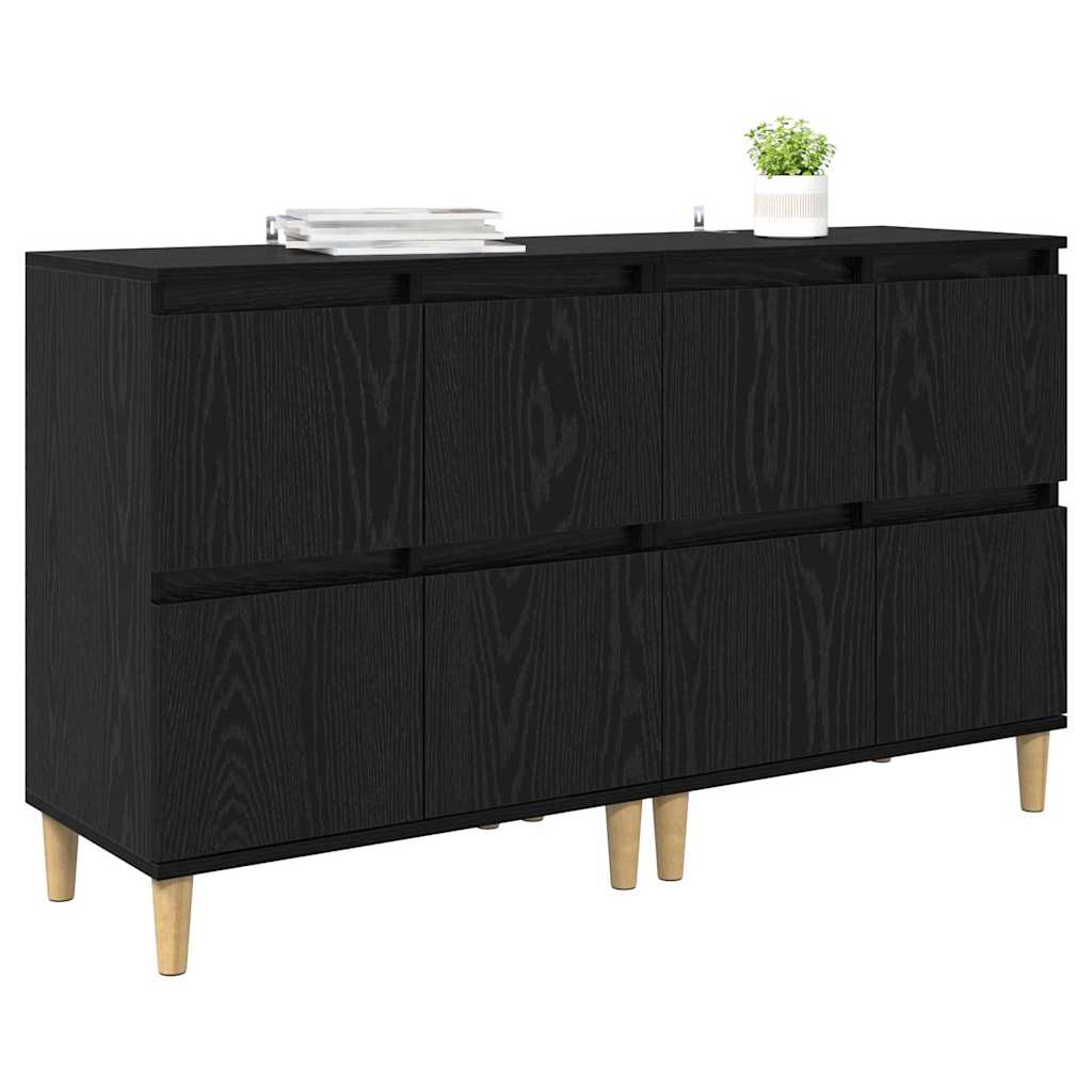 Sideboards 2 stk. Sort eg 60 x 35 x 70 cm Konstrueret træ