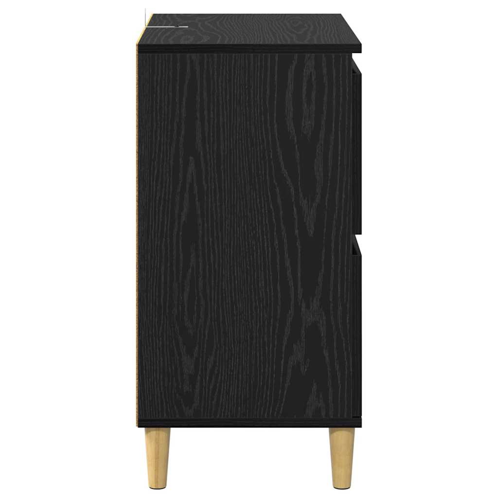 Sideboards 2 stk. Sort eg 60 x 35 x 70 cm Konstrueret træ