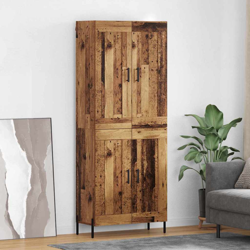 Highboard 2 stk. Gammelt træ 69,5 x 34 x 180 cm Konstrueret træ