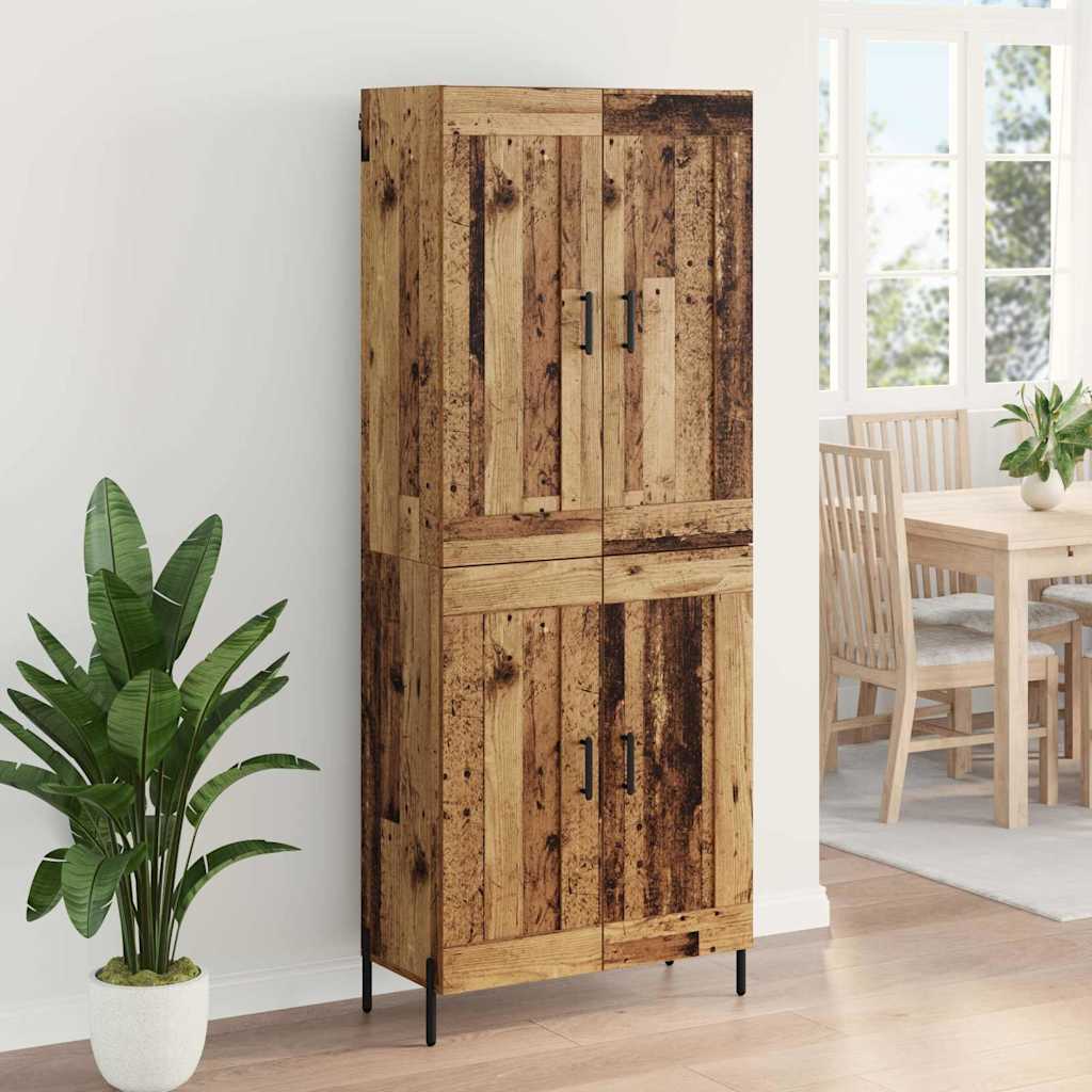 Highboard 2 stk. Gammelt træ 69,5 x 34 x 180 cm Konstrueret træ