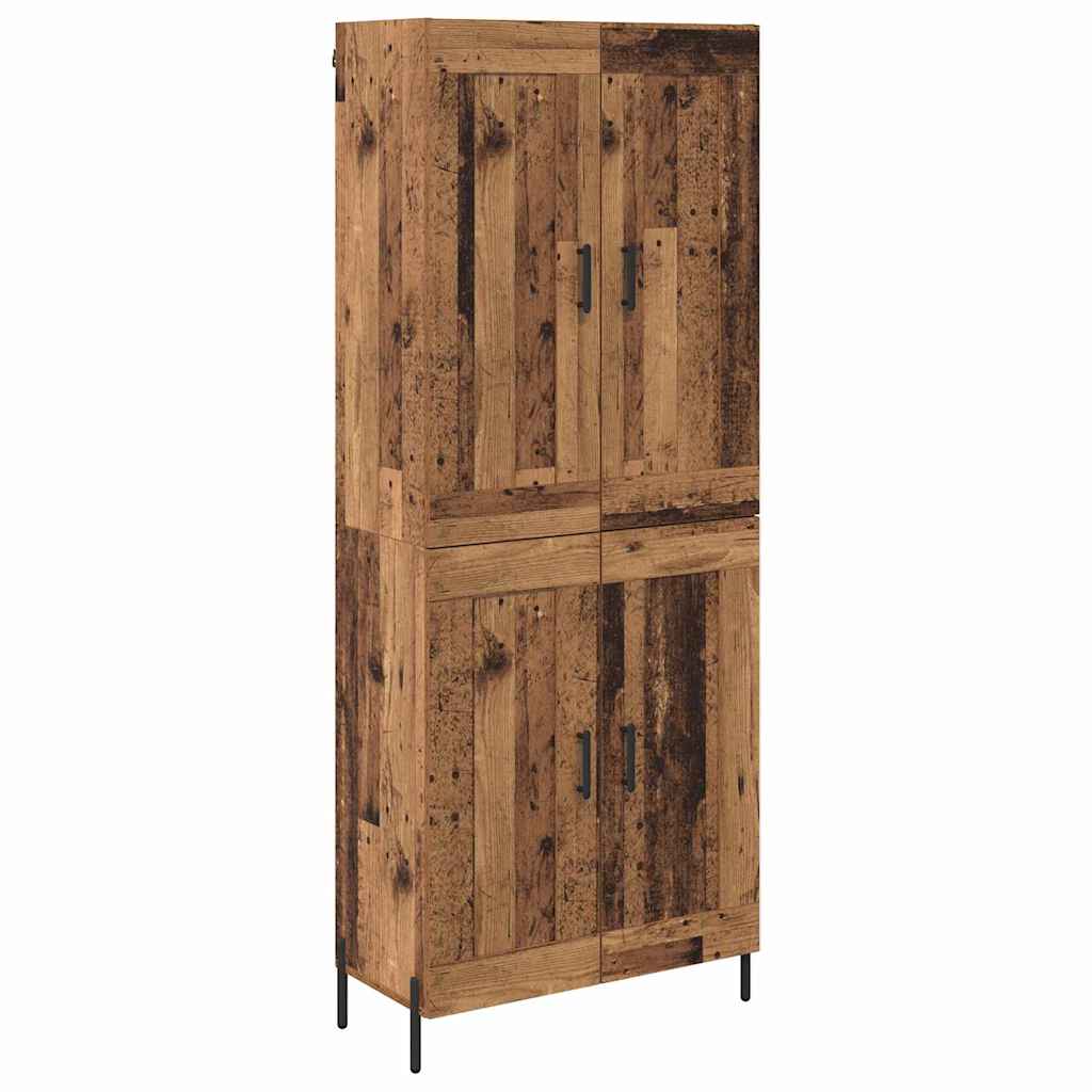 Highboard 2 stk. Gammelt træ 69,5 x 34 x 180 cm Konstrueret træ