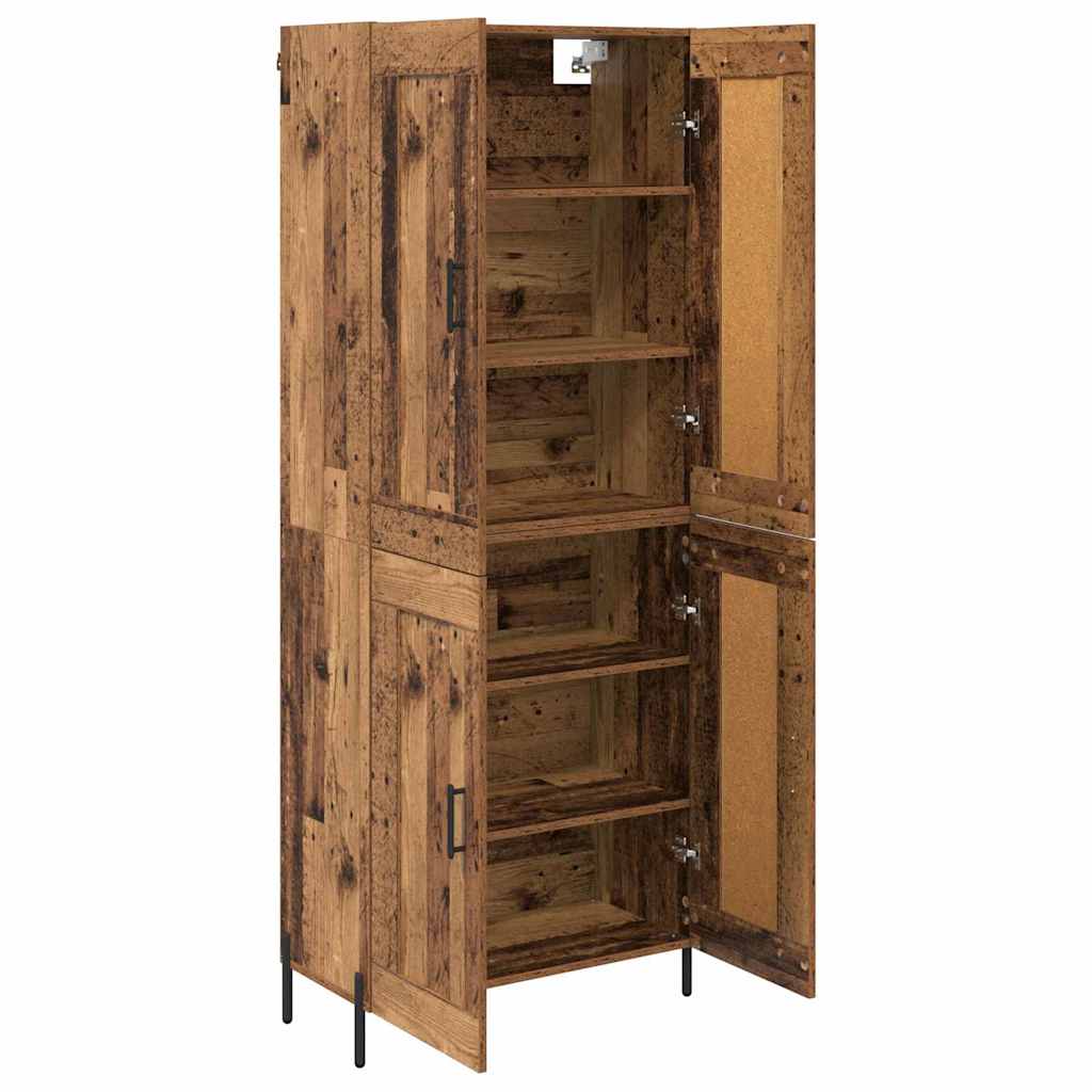 Highboard 2 stk. Gammelt træ 69,5 x 34 x 180 cm Konstrueret træ