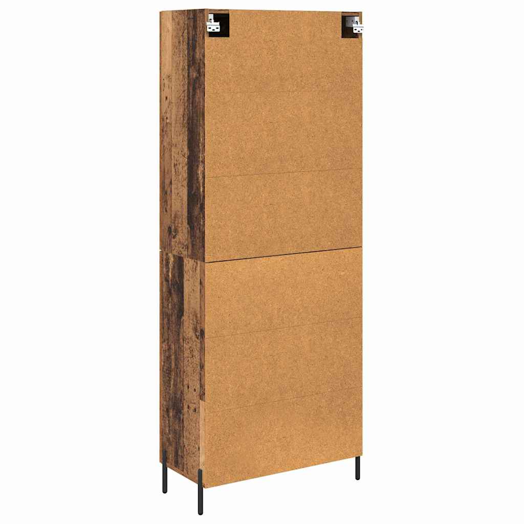 Highboard 2 stk. Gammelt træ 69,5 x 34 x 180 cm Konstrueret træ