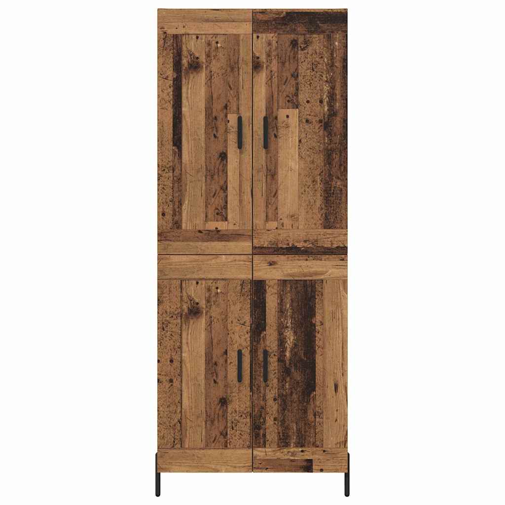 Highboard 2 stk. Gammelt træ 69,5 x 34 x 180 cm Konstrueret træ