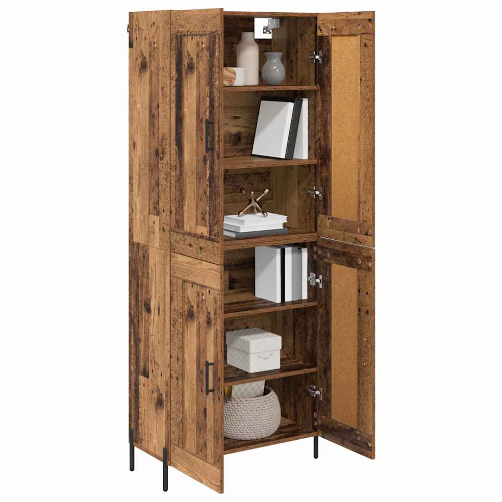 Highboard 2 stk. Gammelt træ 69,5 x 34 x 180 cm Konstrueret træ