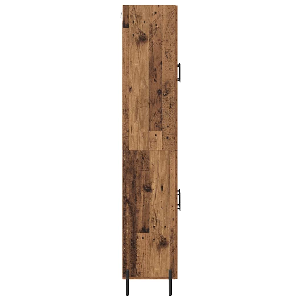 Highboard 2 stk. Gammelt træ 69,5 x 34 x 180 cm Konstrueret træ