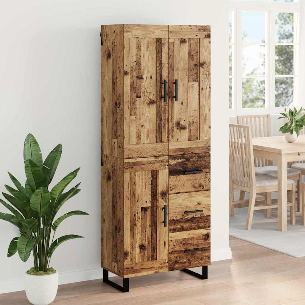 Highboard 2 stk. Gammelt træ 69,5 x 34 x 180 cm