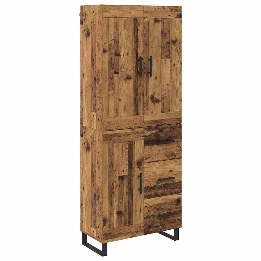 Highboard 2 stk. Gammelt træ 69,5 x 34 x 180 cm