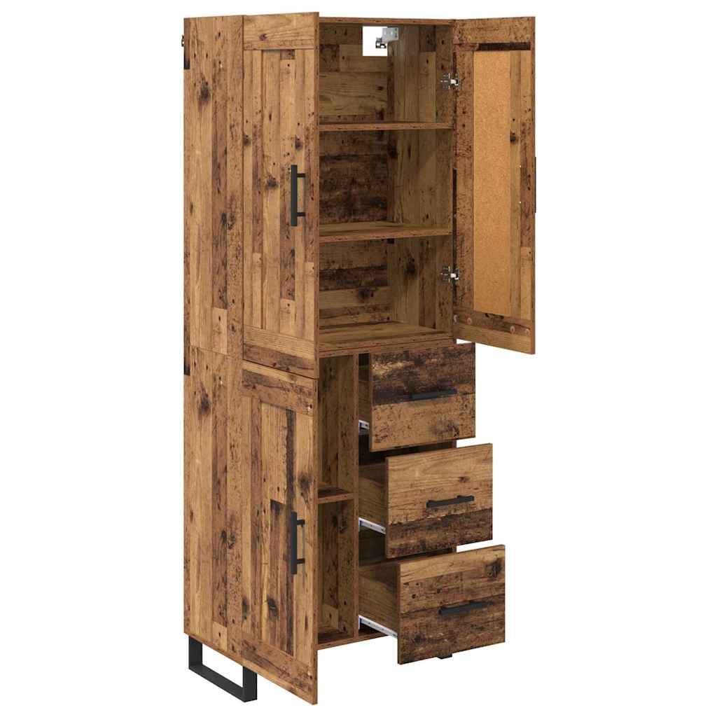 Highboard 2 stk. Gammelt træ 69,5 x 34 x 180 cm
