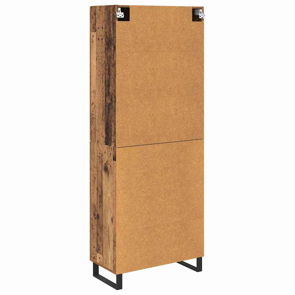 Highboard 2 stk. Gammelt træ 69,5 x 34 x 180 cm