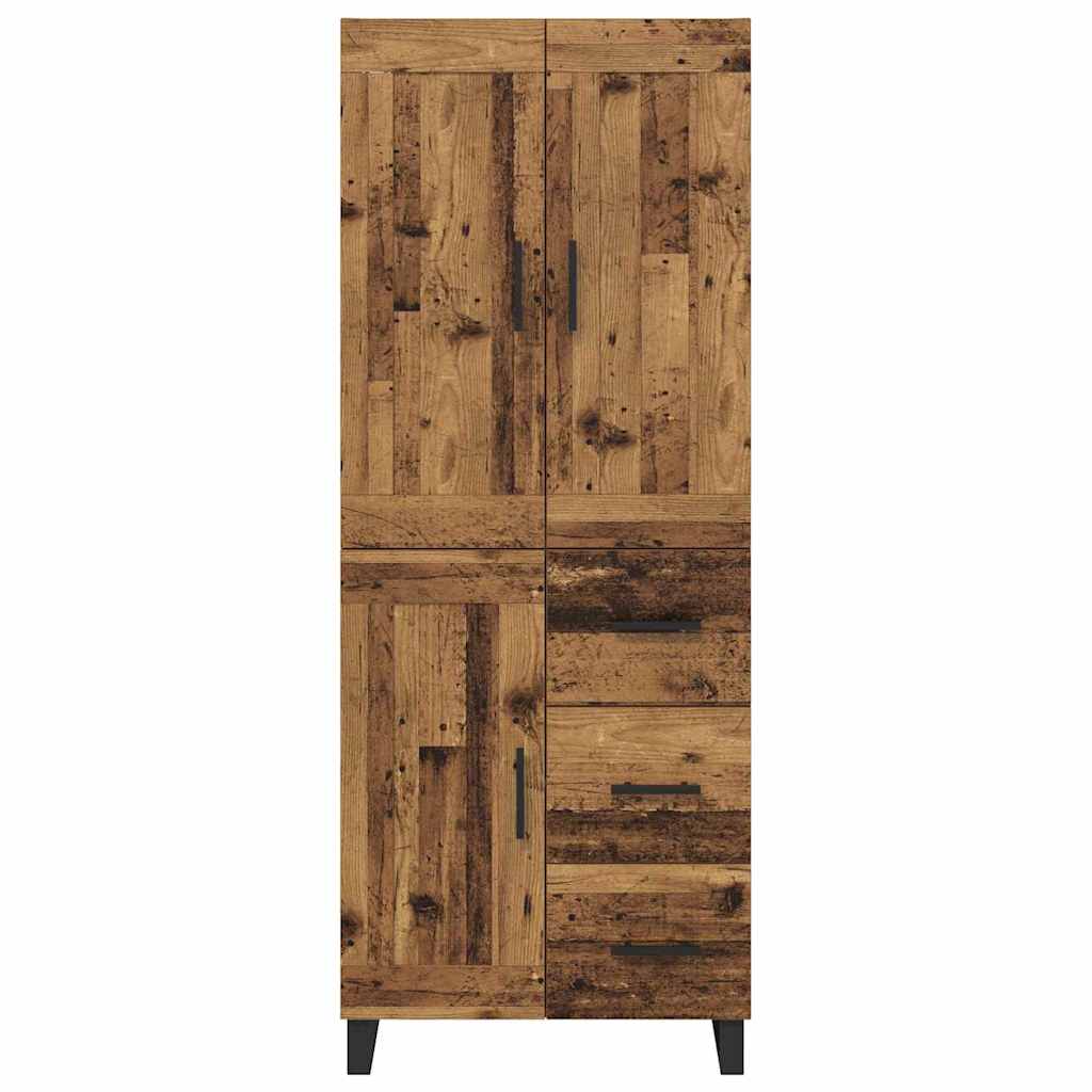 Highboard 2 stk. Gammelt træ 69,5 x 34 x 180 cm