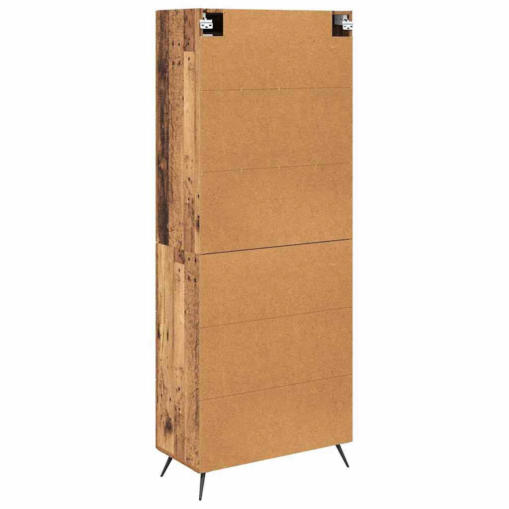 Højskab med hylde 2 stk. Gammelt træ 69,5 x 34 x 180 cm