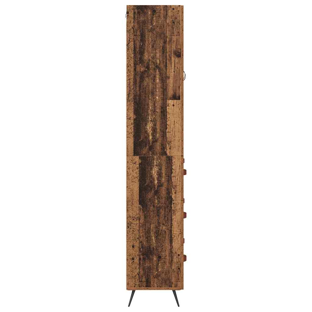 Højskab med hylde 2 stk. Gammelt træ 69,5 x 34 x 180 cm