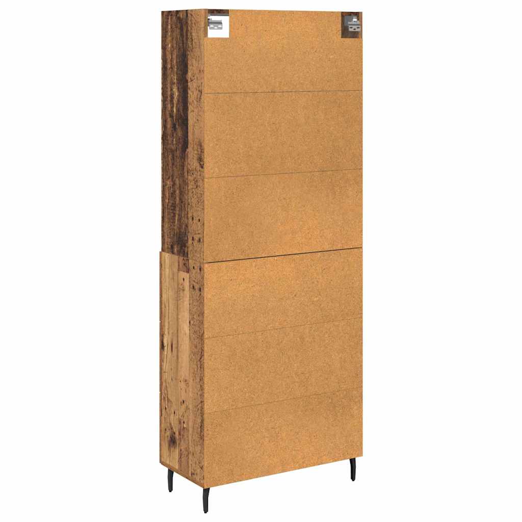 Highboard 2 stk. Gammelt træ 69,5 x 32,5 x 180 cm