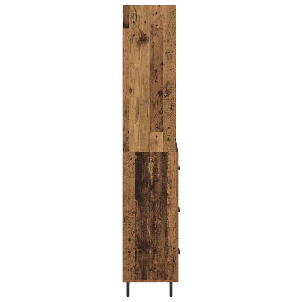 Highboard 2 stk. Gammelt træ 69,5 x 32,5 x 180 cm