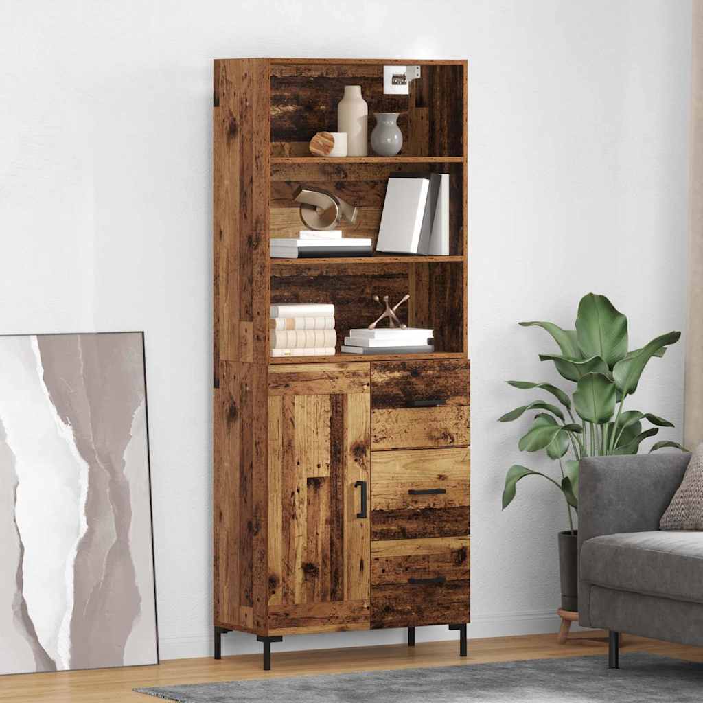 Highboard Gammelt træ 69,5 x 34 x 180 cm Konstrueret træ