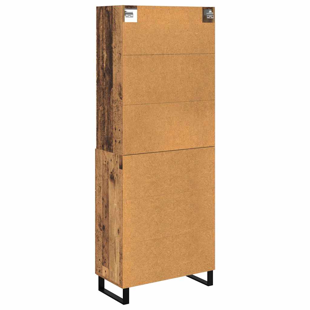 Highboard 2 stk. Gammelt træ 69,5 x 34 x 180 cm
