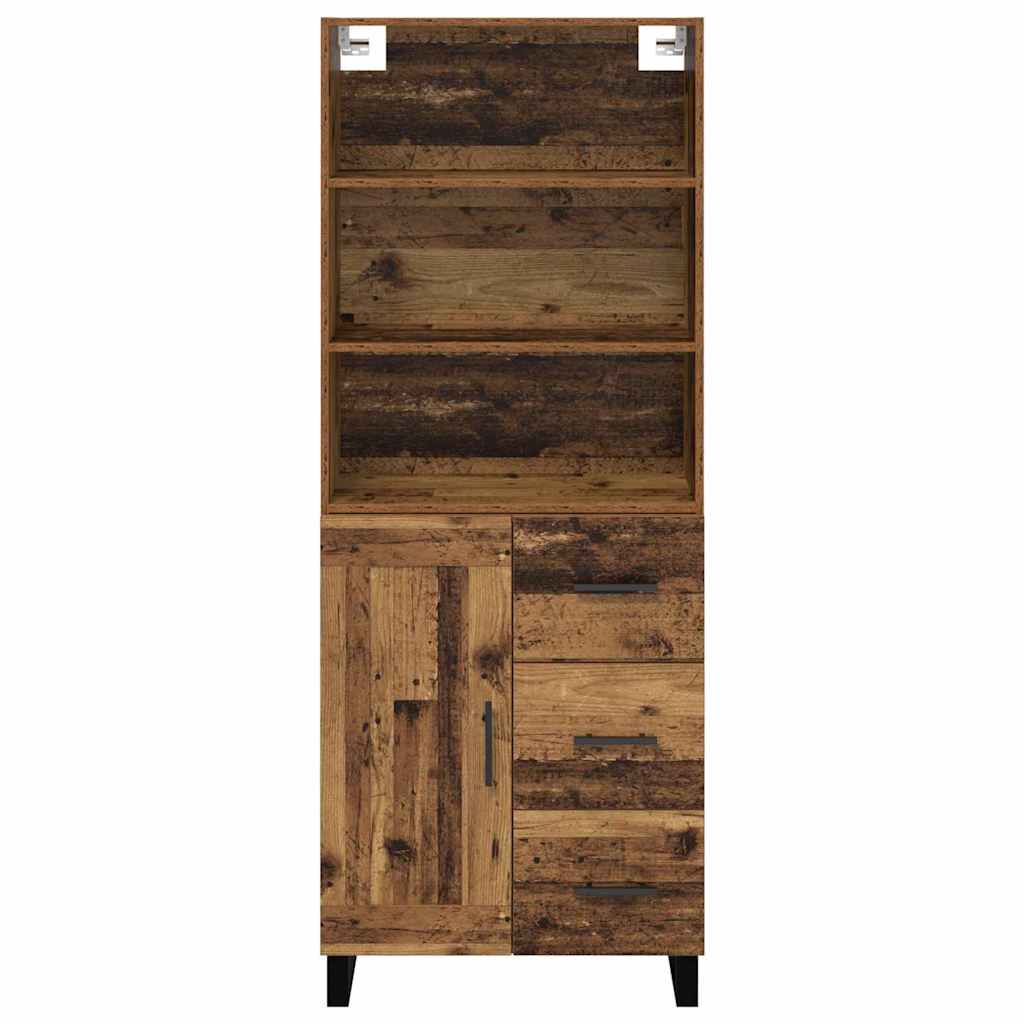 Highboard 2 stk. Gammelt træ 69,5 x 34 x 180 cm