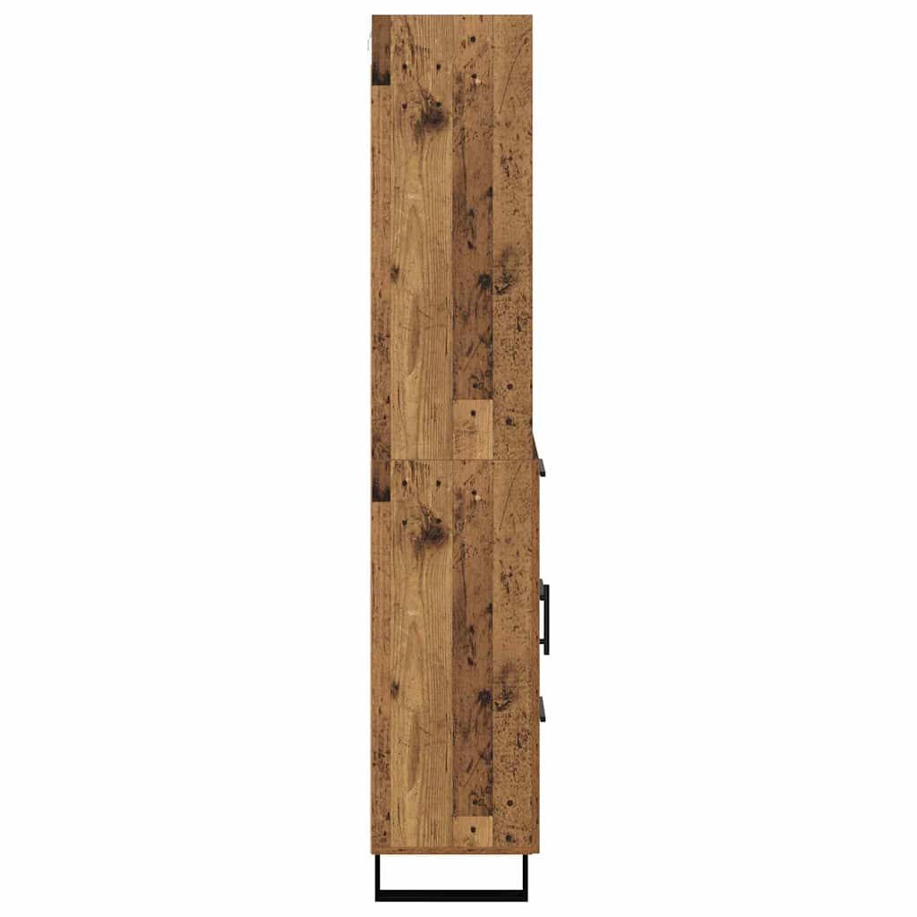 Highboard 2 stk. Gammelt træ 69,5 x 34 x 180 cm