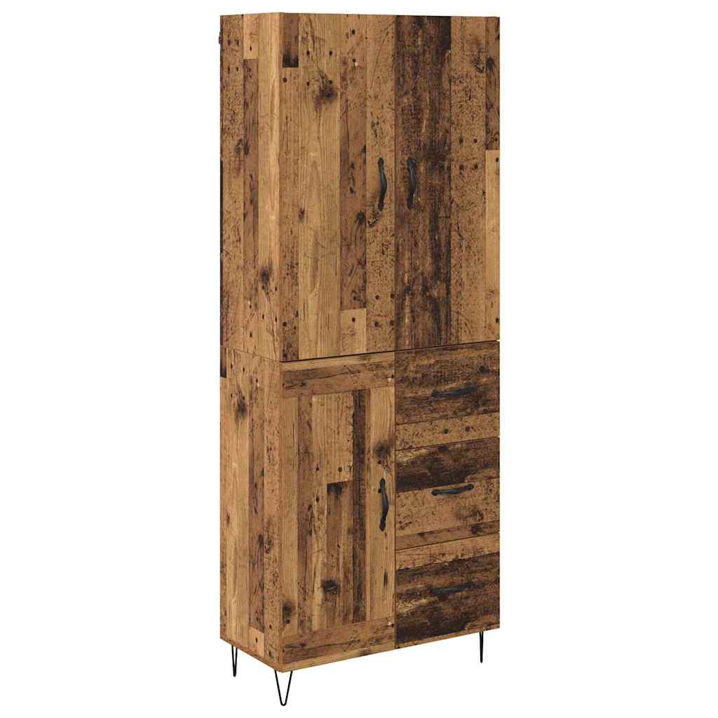 Highboard 2 stk. Gammelt træ 69,5 x 34 x 180 cm Konstrueret træ