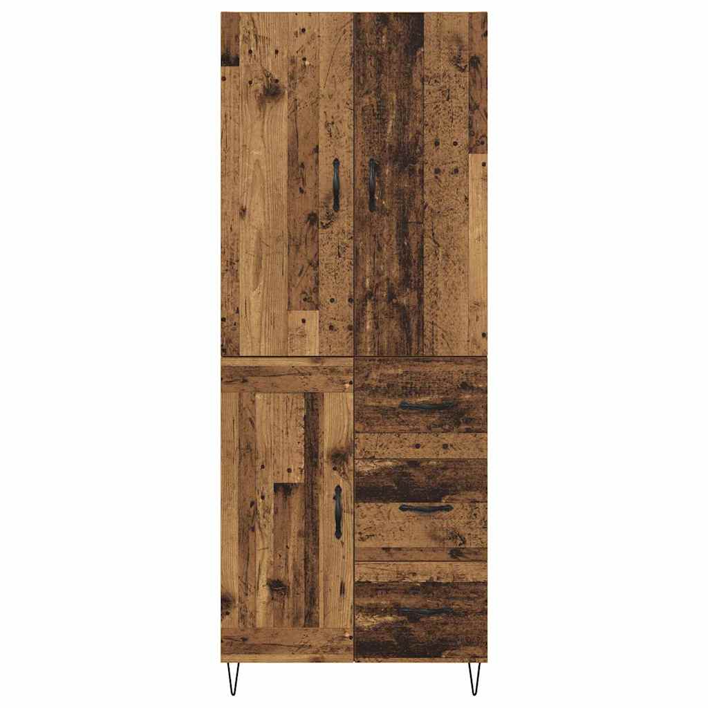 Highboard 2 stk. Gammelt træ 69,5 x 34 x 180 cm Konstrueret træ