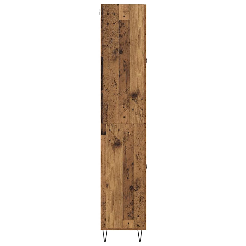 Highboard 2 stk. Gammelt træ 69,5 x 34 x 180 cm Konstrueret træ