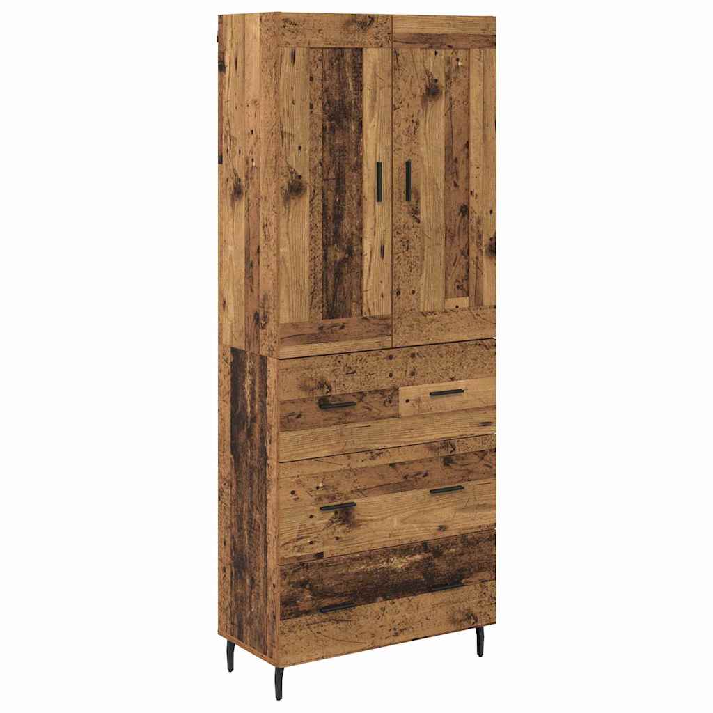 Highboard 2 stk. Gammelt træ 69,5 x 34 x 180 cm Konstrueret træ