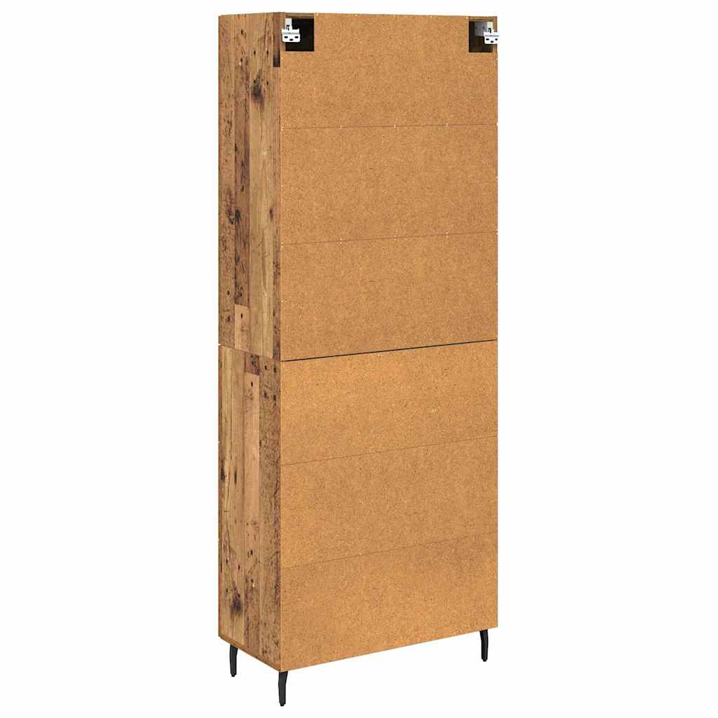 Highboard 2 stk. Gammelt træ 69,5 x 34 x 180 cm Konstrueret træ