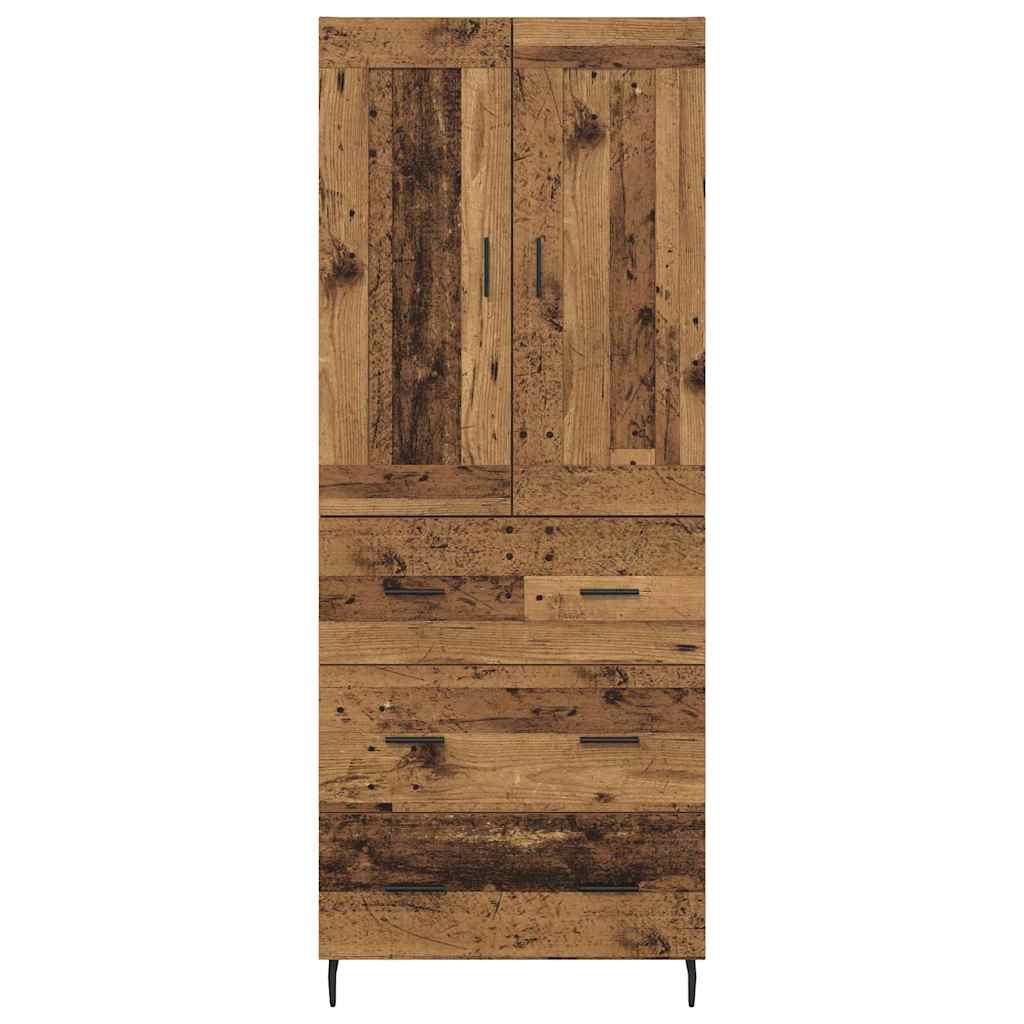 Highboard 2 stk. Gammelt træ 69,5 x 34 x 180 cm Konstrueret træ